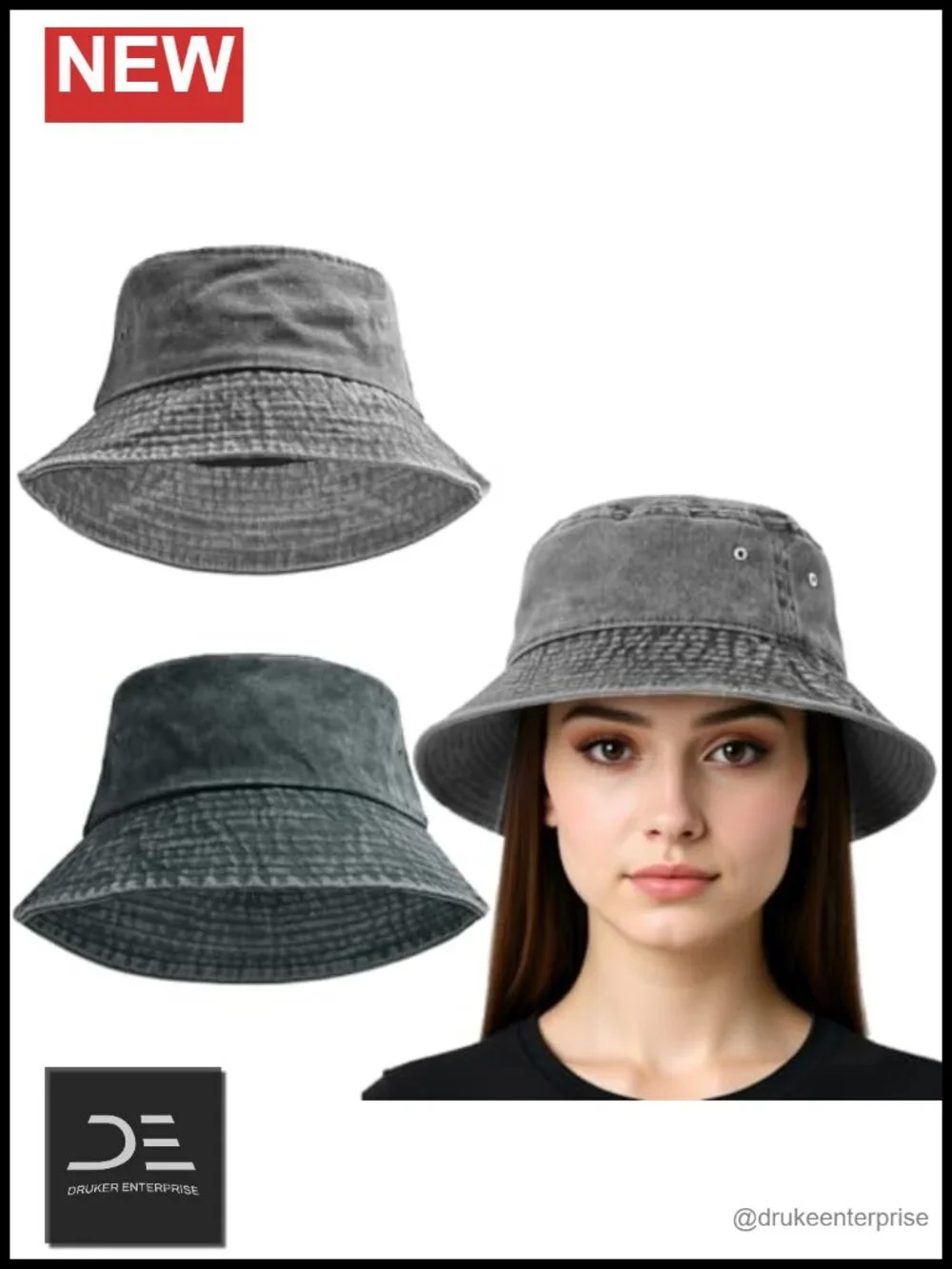 Cotton Bucket Hat Set of 2 Packable Travel Beach Fishing Sun Hats